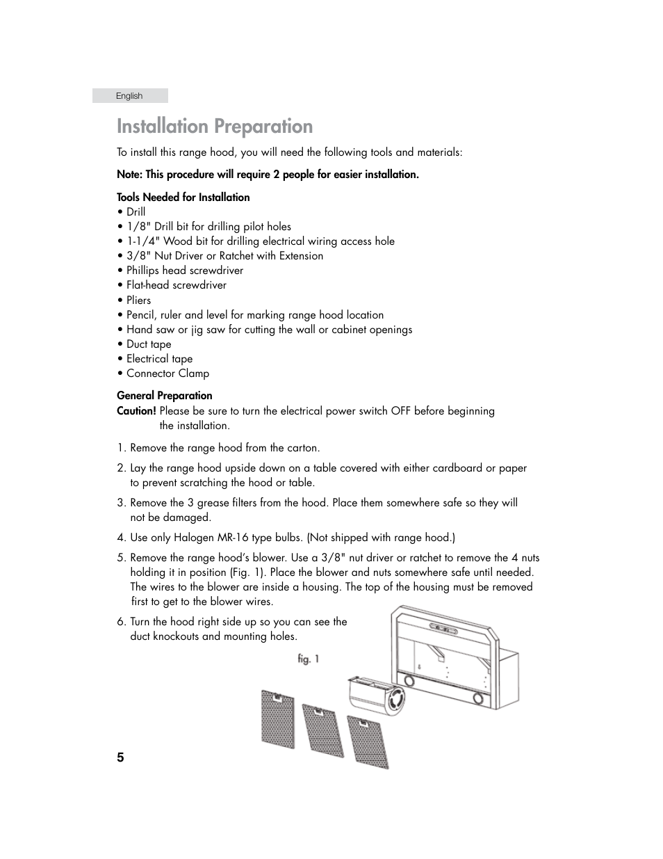 Installation preparation | haier HHX6130 User Manual | Page 6 / 36