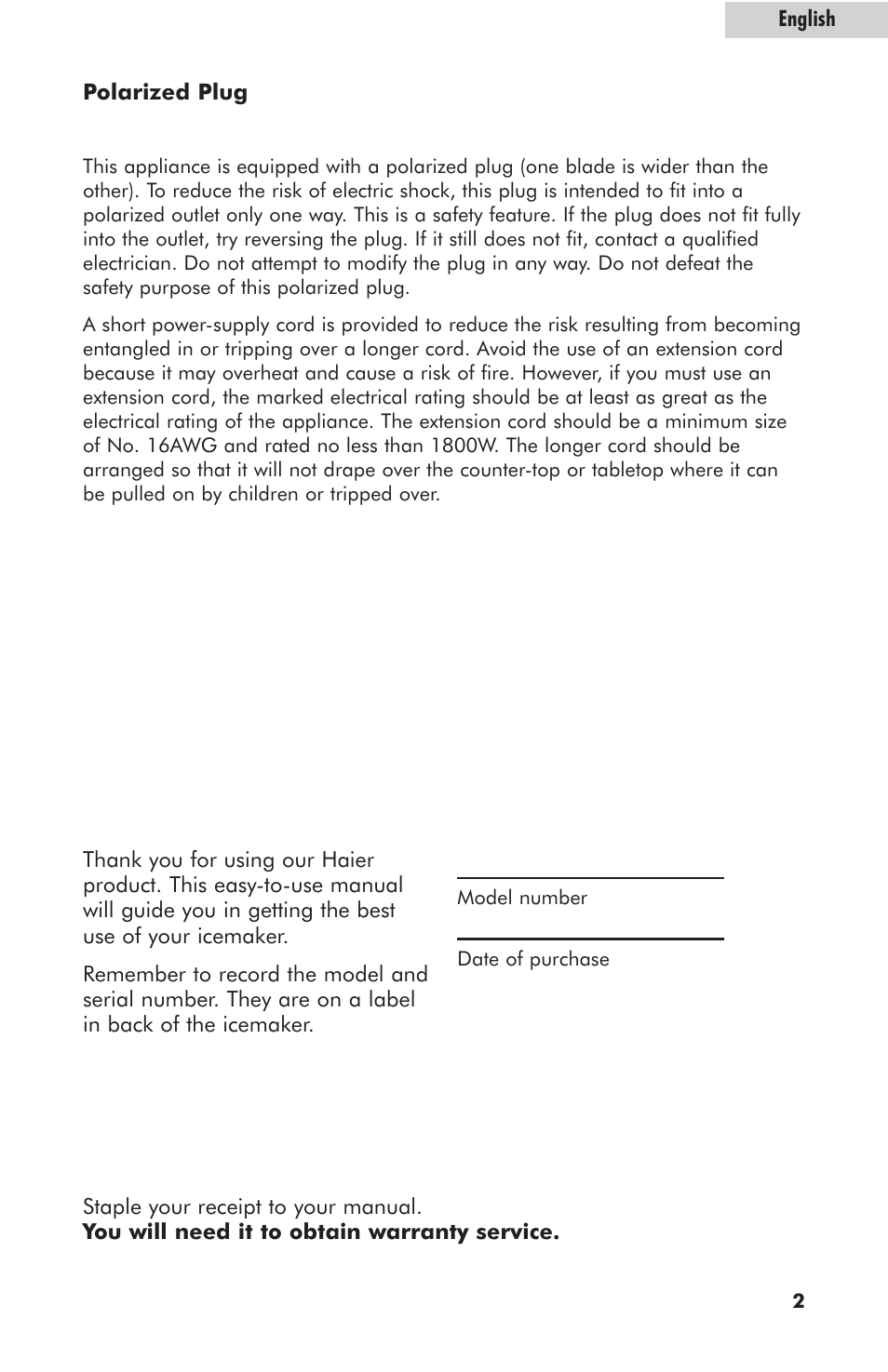 haier HPIM35W User Manual | Page 3 / 12