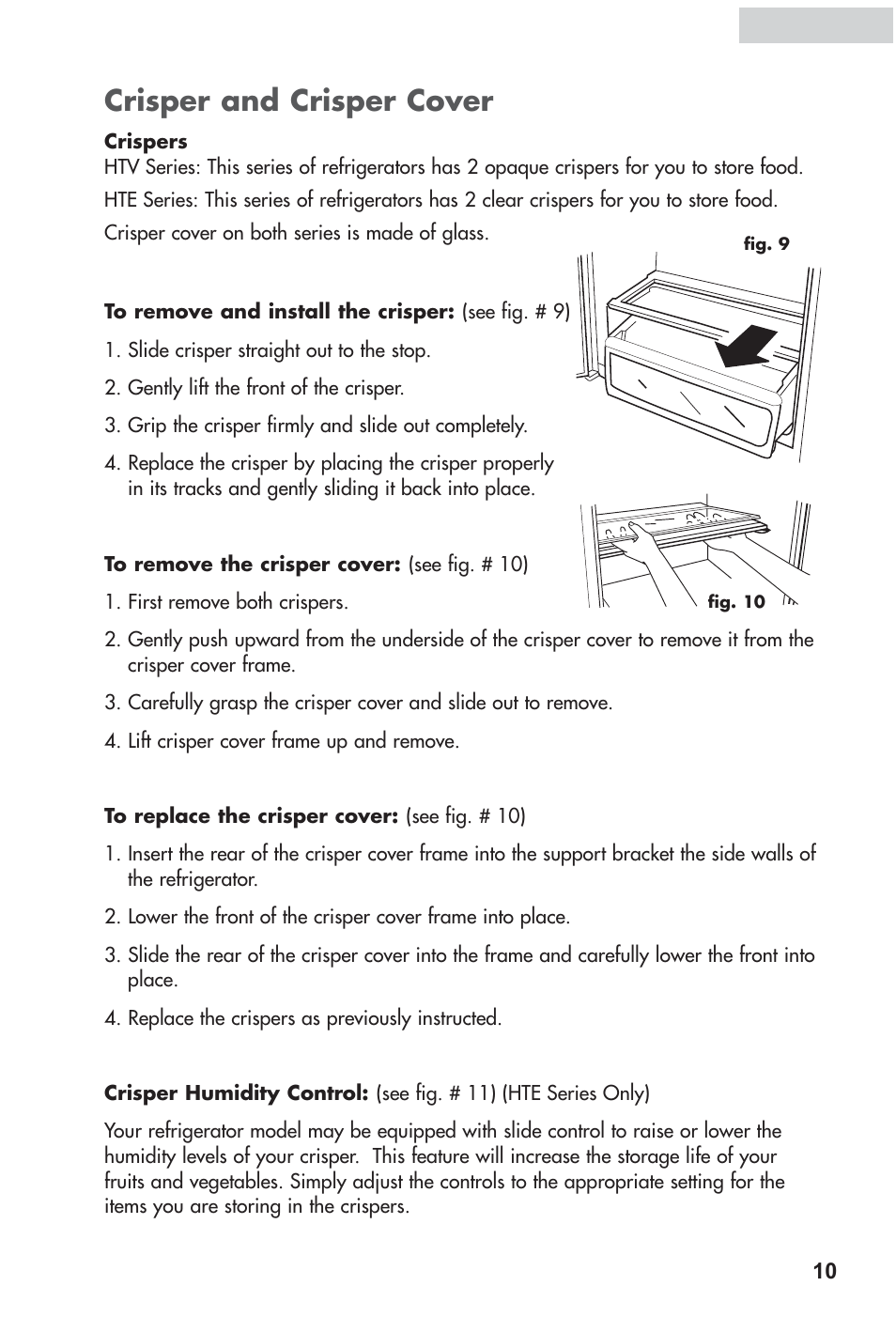 Crisper and crisper cover | haier HRF12WNDWW User Manual | Page 11 / 54