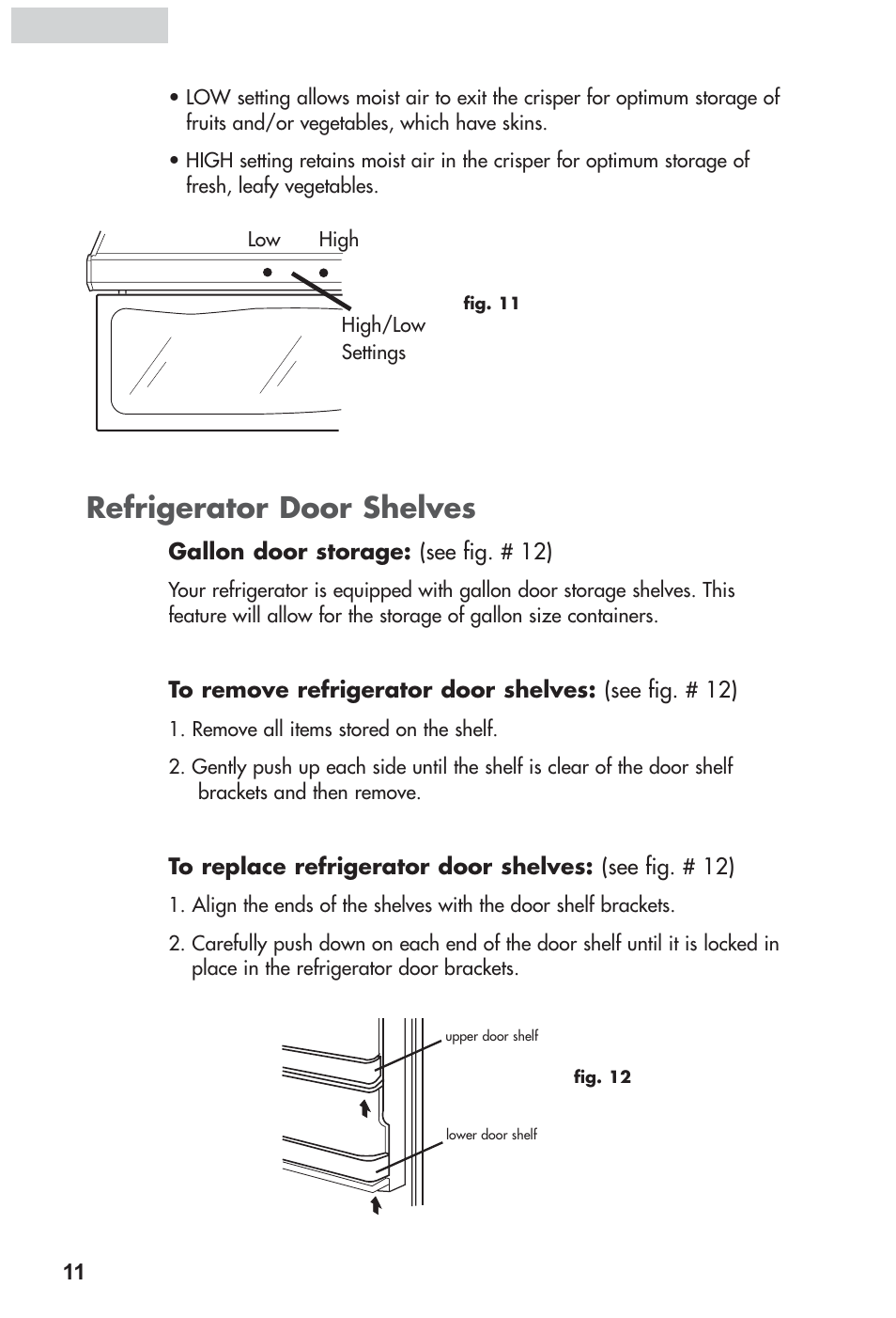 Refrigerator door shelves | haier HRF12WNDWW User Manual | Page 12 / 54