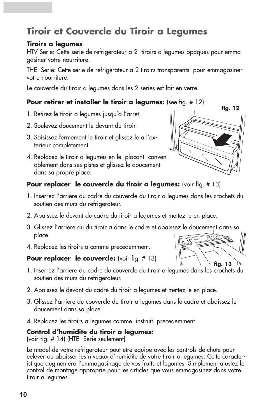 Tiroir et couvercle du tiroir a legumes | haier HRF12WNDWW User Manual | Page 28 / 54