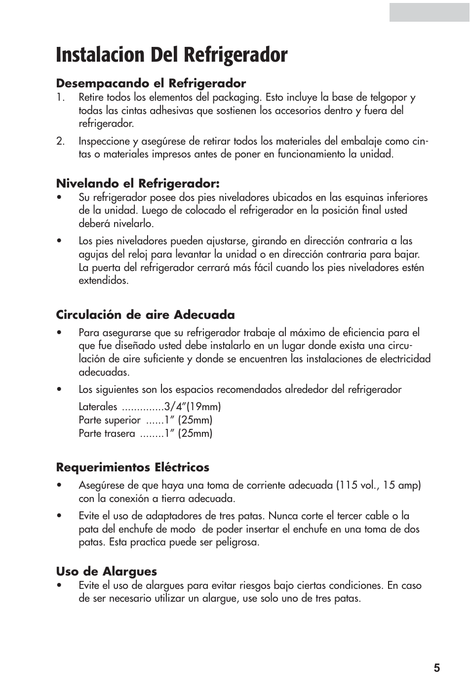 Instalacion del refrigerador | haier HRF12WNDWW User Manual | Page 40 / 54
