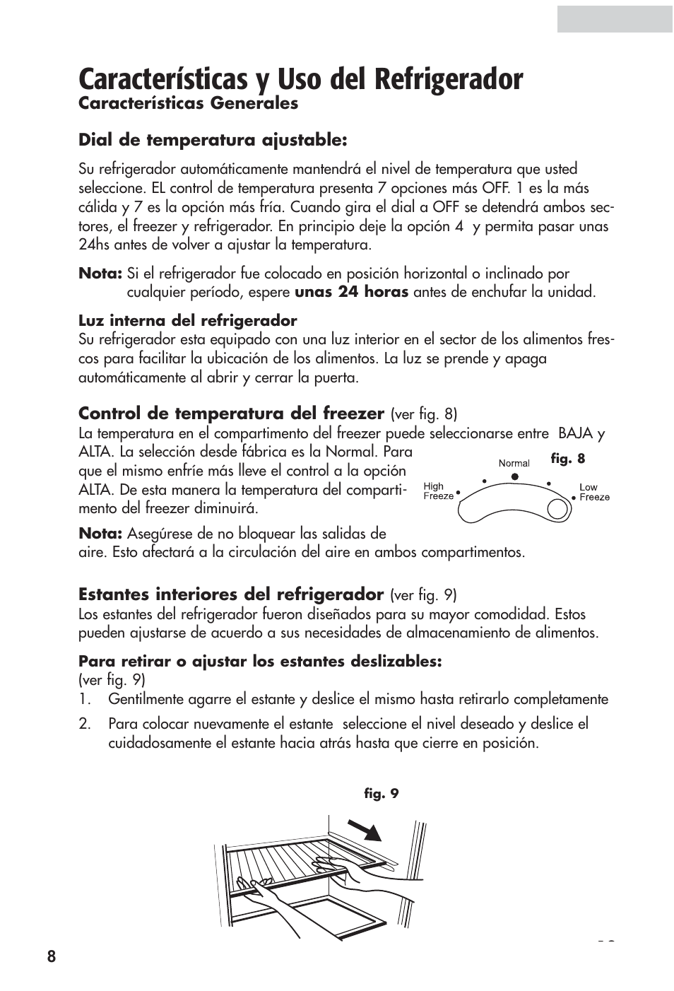 Características y uso del refrigerador | haier HRF12WNDWW User Manual | Page 43 / 54