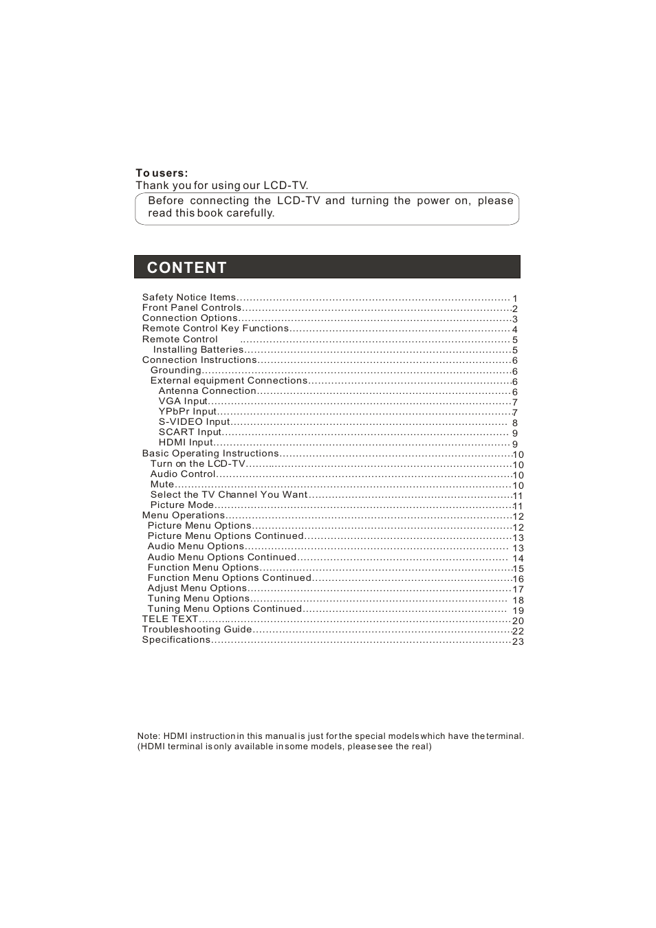 Content | haier L15A10B User Manual | Page 2 / 28