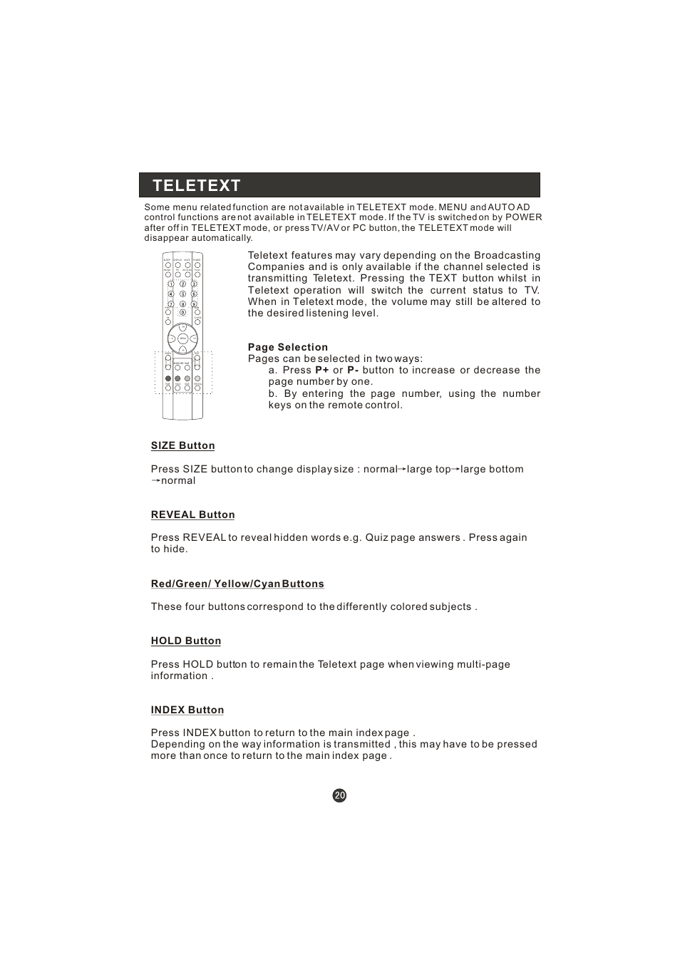 Teletext | haier L15A10B User Manual | Page 22 / 28