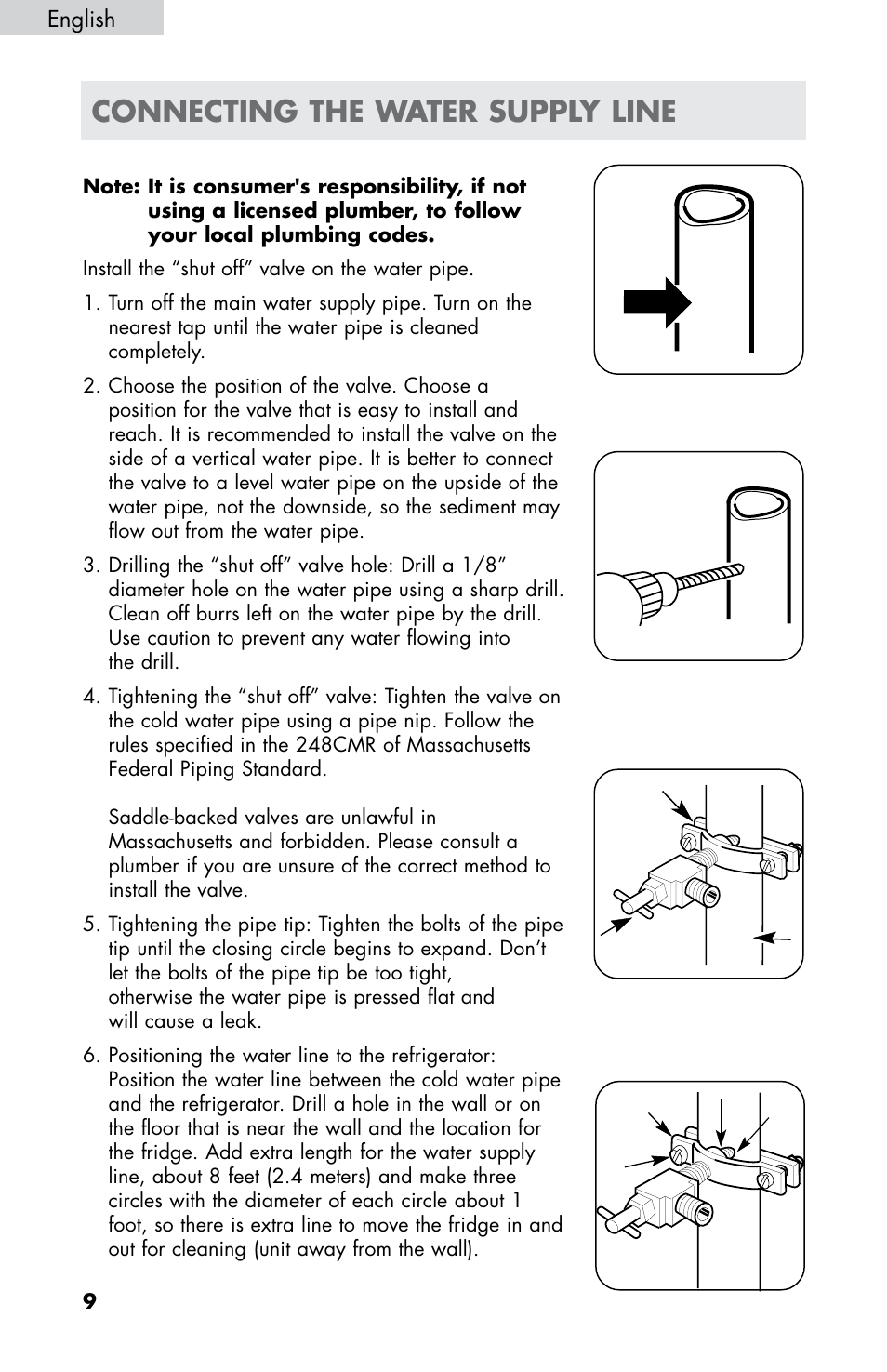 Connecting the water supply line | haier HB21FC75 User Manual | Page 11 / 112