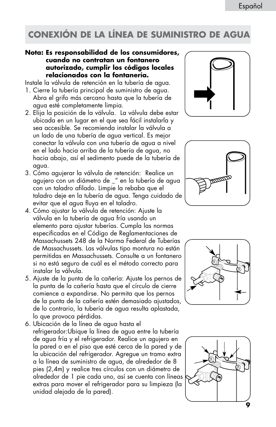 Conexión de la línea de suministro de agua | haier HB21FC75 User Manual | Page 82 / 112