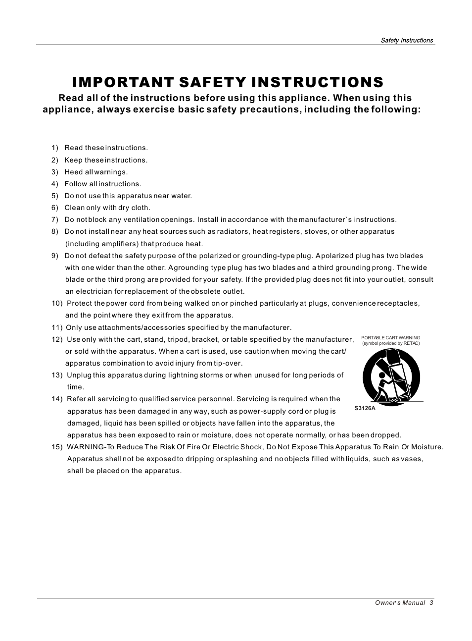 Important safety instructions | haier HLC26 User Manual | Page 3 / 47