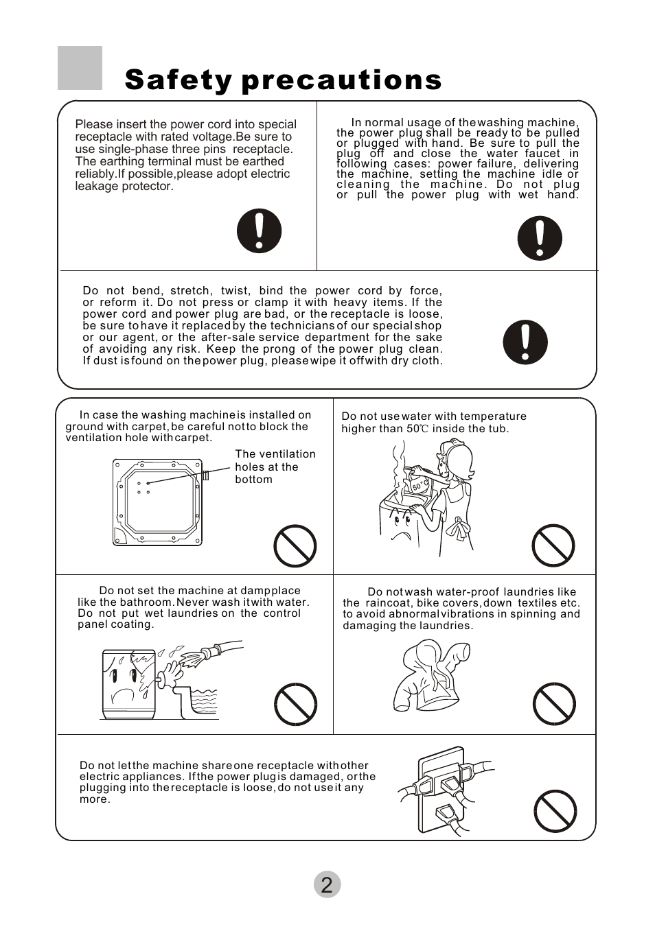 Safety precautions | haier HWM80-68B User Manual | Page 4 / 18