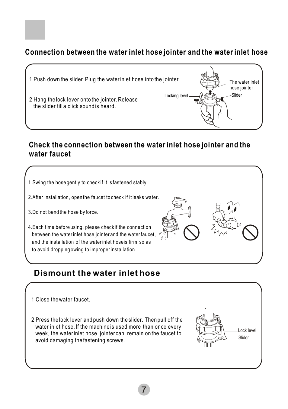 Dismount the water inlet hose | haier HWM80-68B User Manual | Page 9 / 18