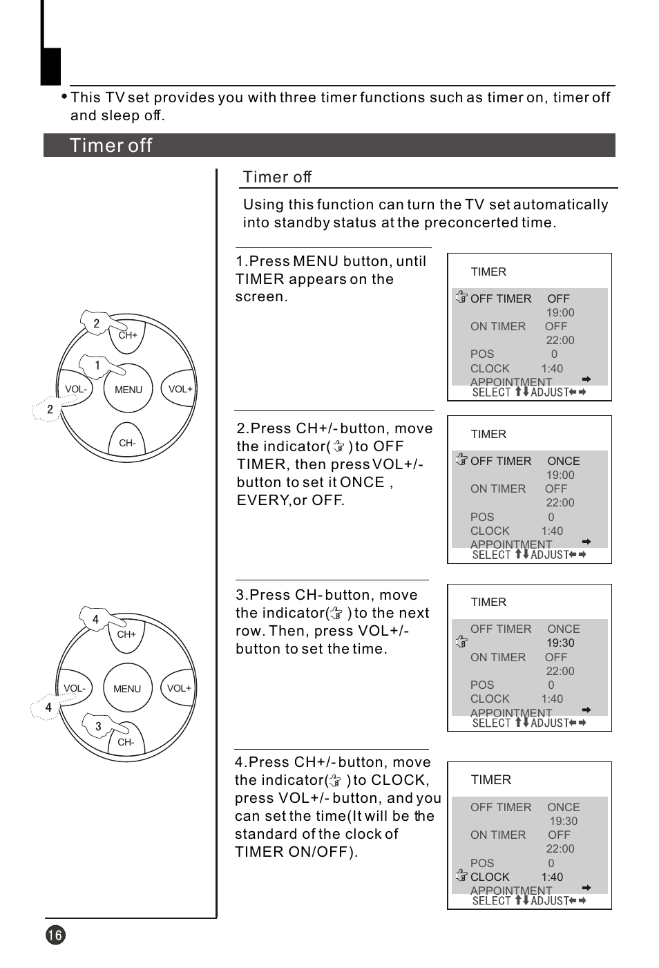 Т³гж 18, Timer off | haier HT-3728 User Manual | Page 18 / 32