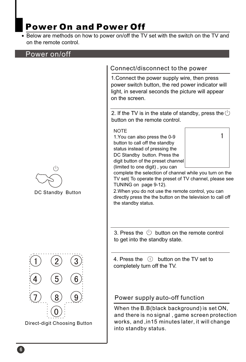Т³гж 8, Power on and power off, Power on/off | haier HT-3728 User Manual | Page 8 / 32