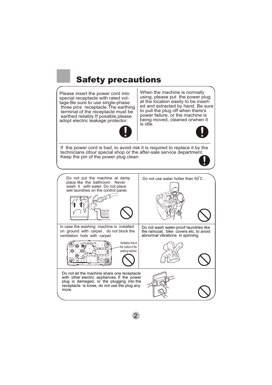 Safety precautions | haier HWM75-276S User Manual | Page 4 / 18