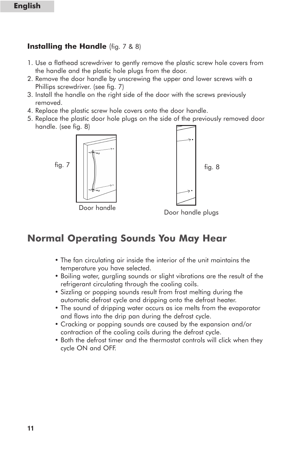 Normal operating sounds you may hear | haier HUF138PA User Manual | Page 12 / 17