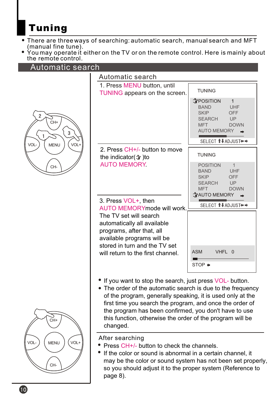 Т³гж 12, Tuning, Automatic search | haier HT-3768 User Manual | Page 11 / 30