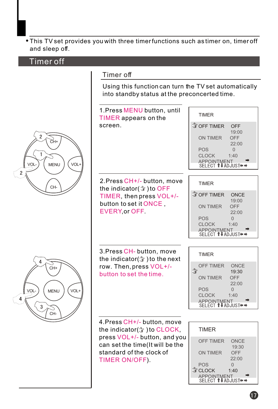 Т³гж 19, Timer off | haier HT-3768 User Manual | Page 18 / 30