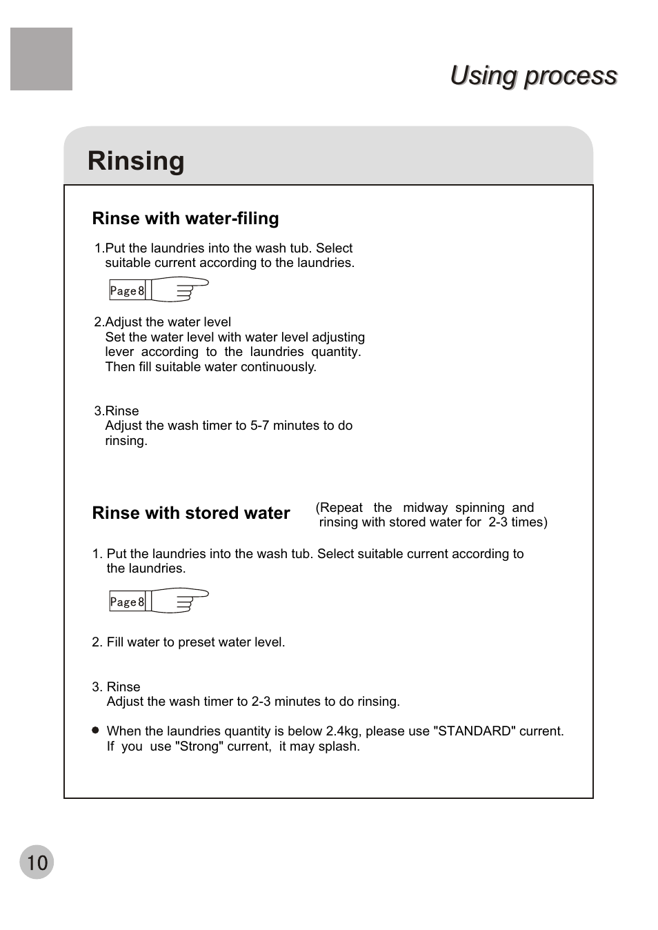 Rinsing using process using process | haier XPB56-23S User Manual | Page 12 / 19