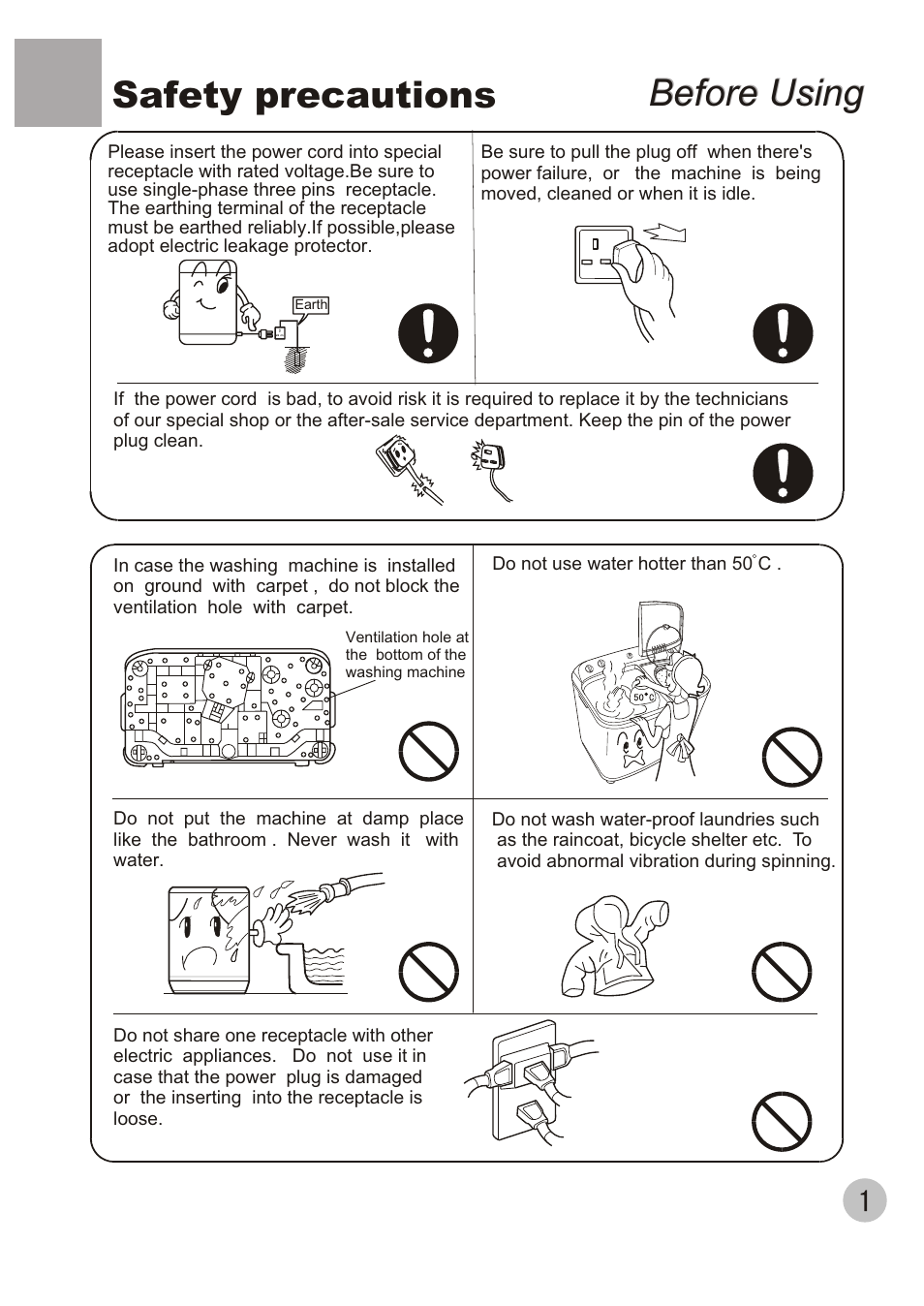 Before using, Before using safety precautions | haier XPB56-23S User Manual | Page 3 / 19