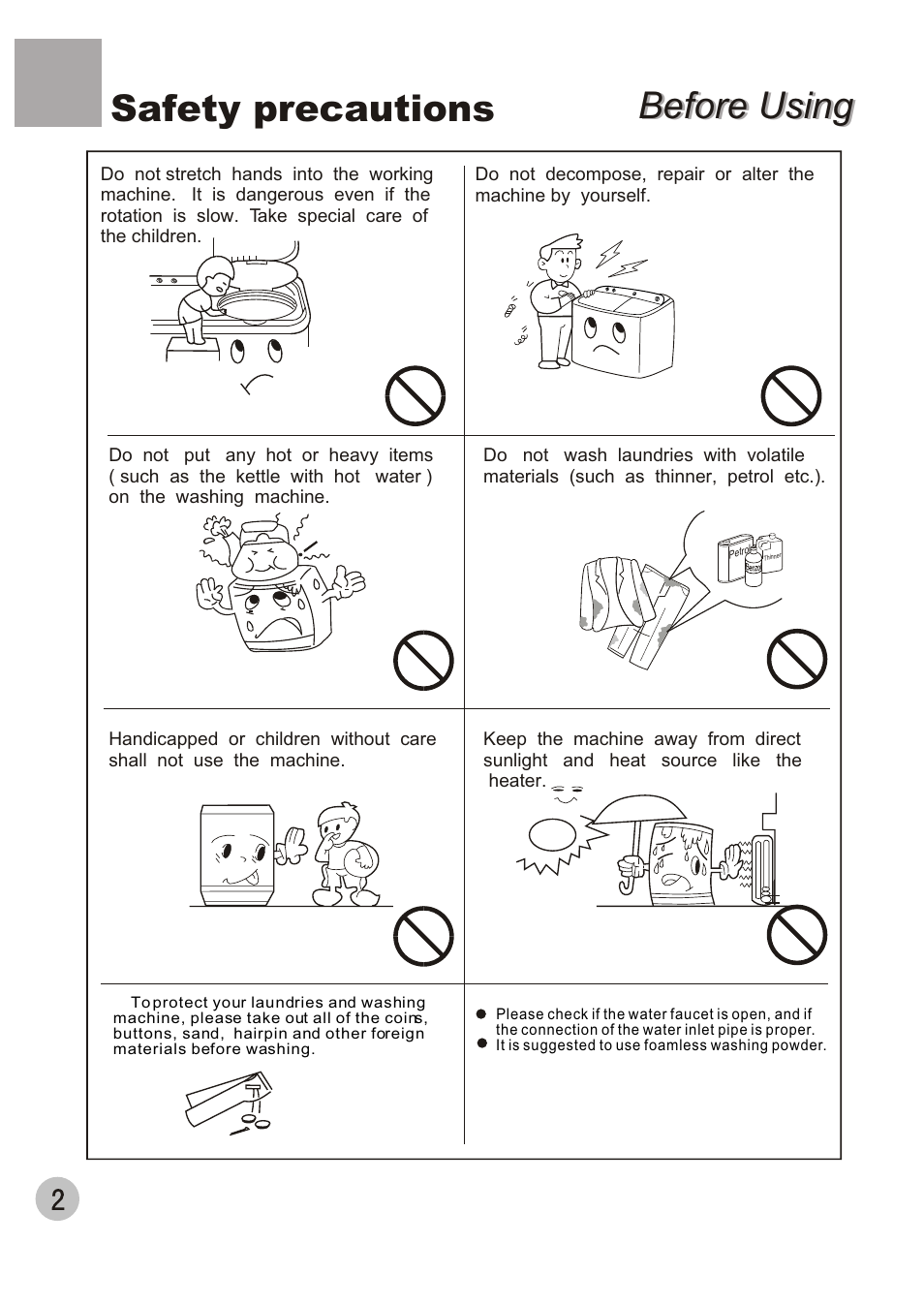 Before using, Before using safety precautions | haier XPB56-23S User Manual | Page 4 / 19