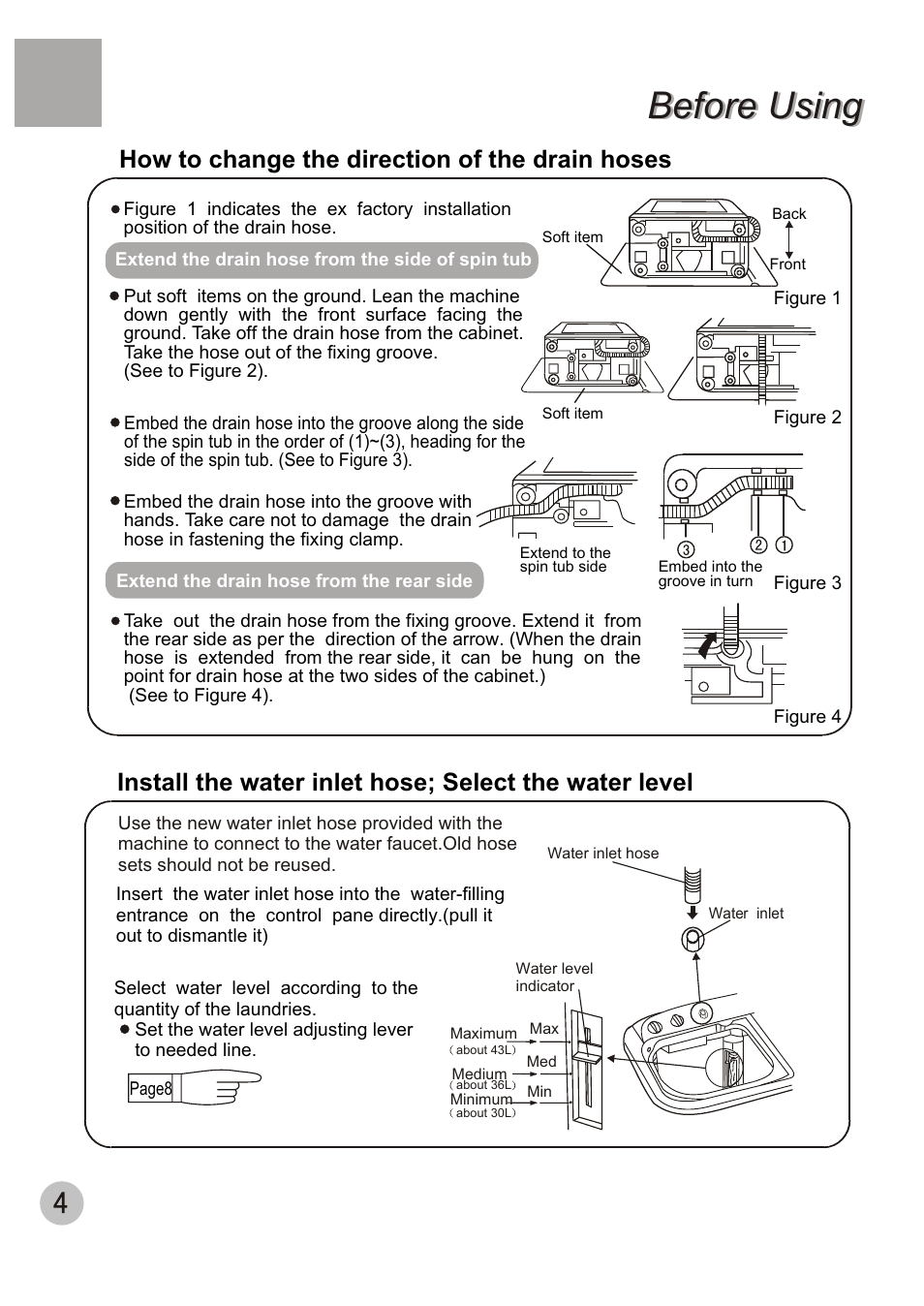 Before using, How to change the direction of the drain hoses | haier XPB56-23S User Manual | Page 6 / 19