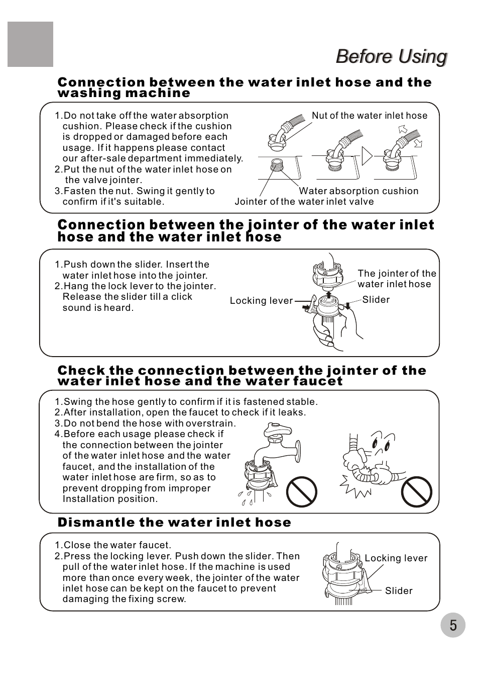 Before using | haier XQB100-96 User Manual | Page 7 / 16