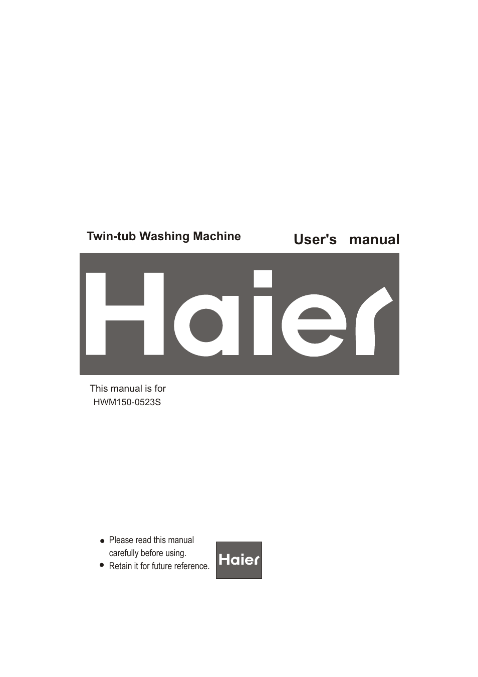 haier HWM150-0523S User Manual | 18 pages