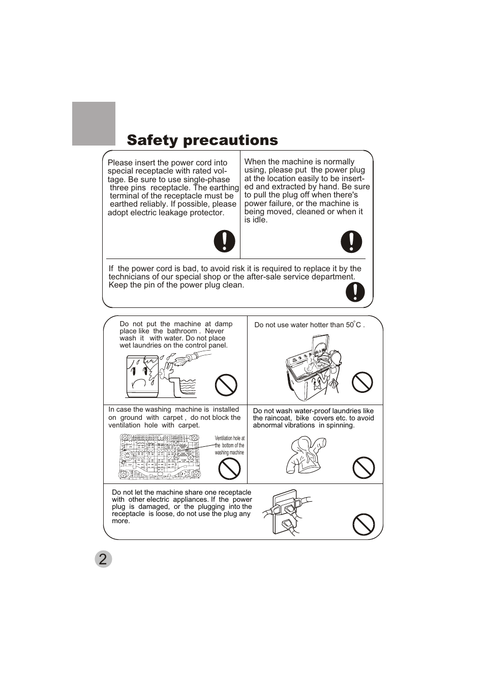 Safety precautions | haier HWM150-0523S User Manual | Page 4 / 18