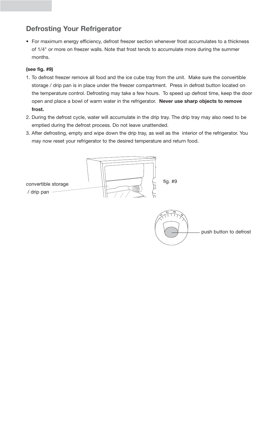 Defrosting your refrigerator, English 9 | haier AES27 User Manual | Page 10 / 15