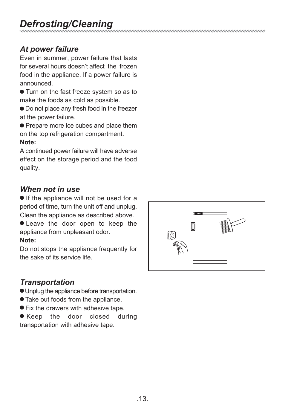Defrosting/cleaning | haier HF-240T User Manual | Page 15 / 19
