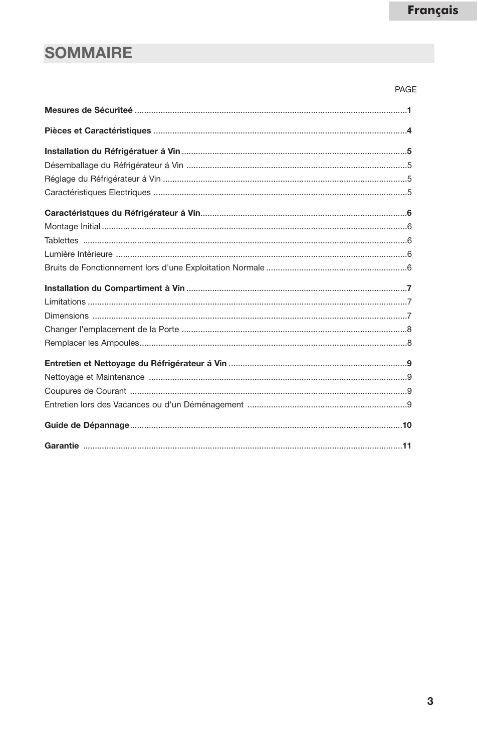 Sommaire, Français | haier HVC24B User Manual | Page 15 / 36