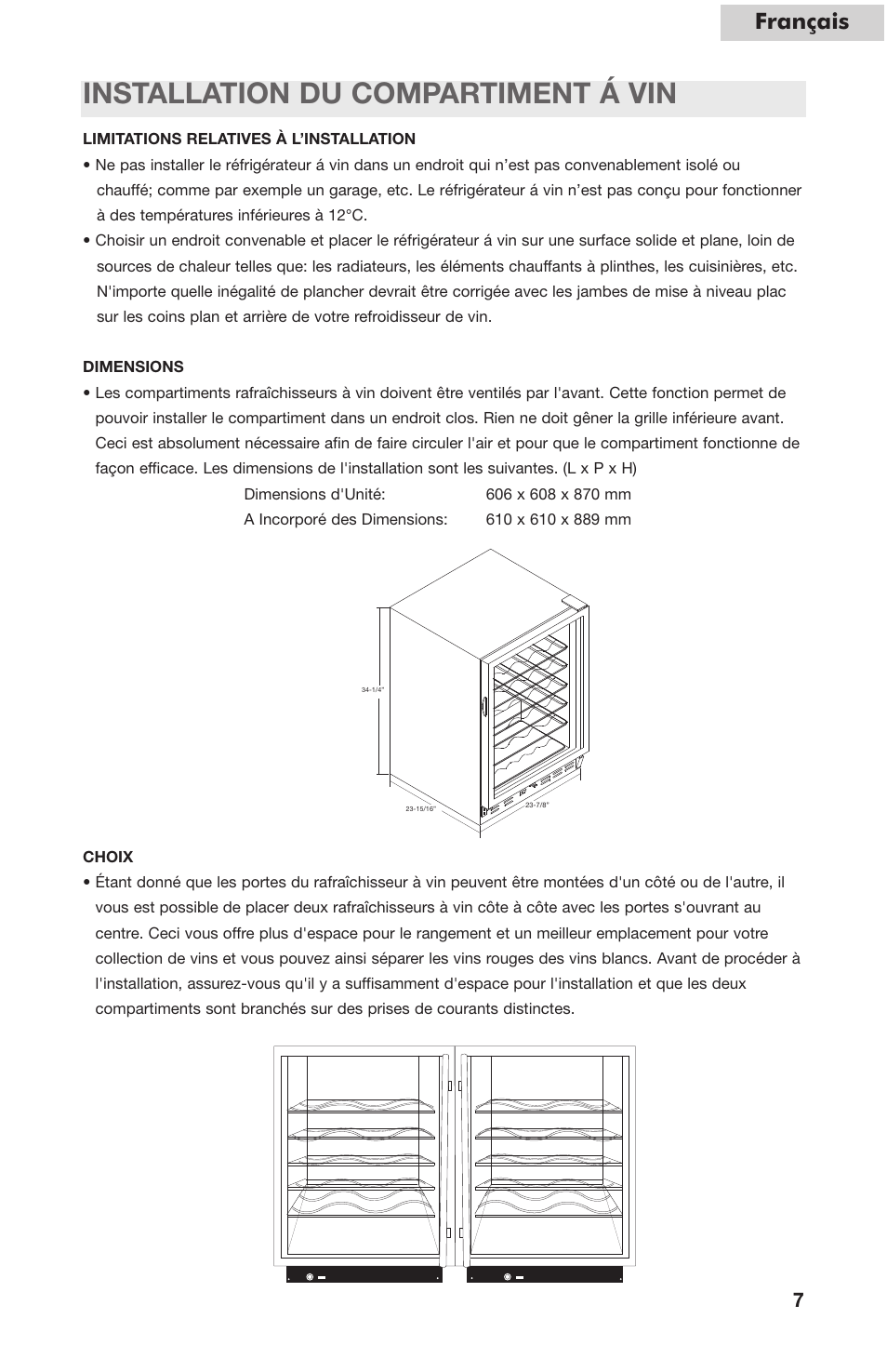 Installation du compartiment á vin, Français | haier HVC24B User Manual | Page 19 / 36