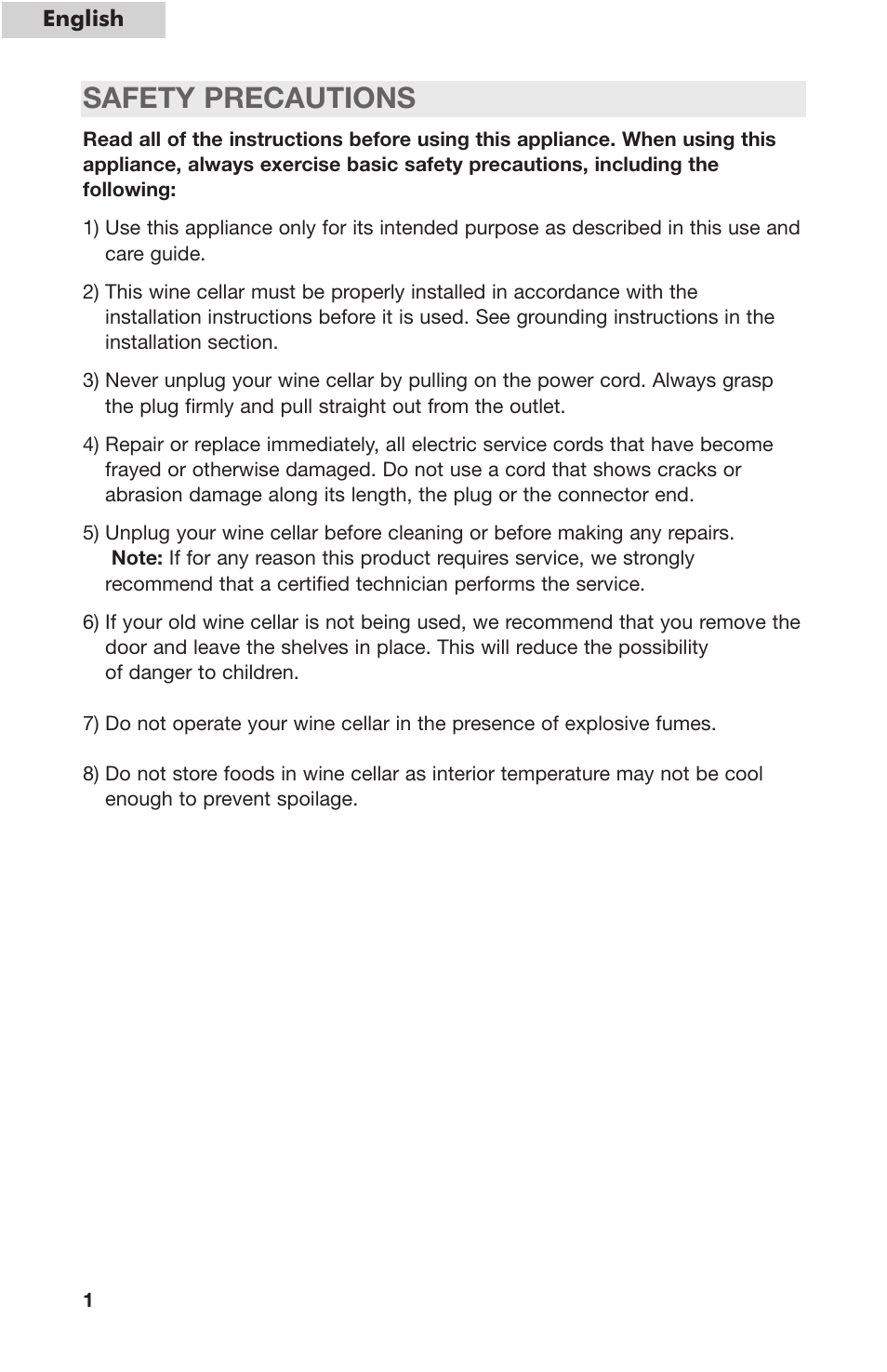 Safety precautions | haier HVC24B User Manual | Page 2 / 36