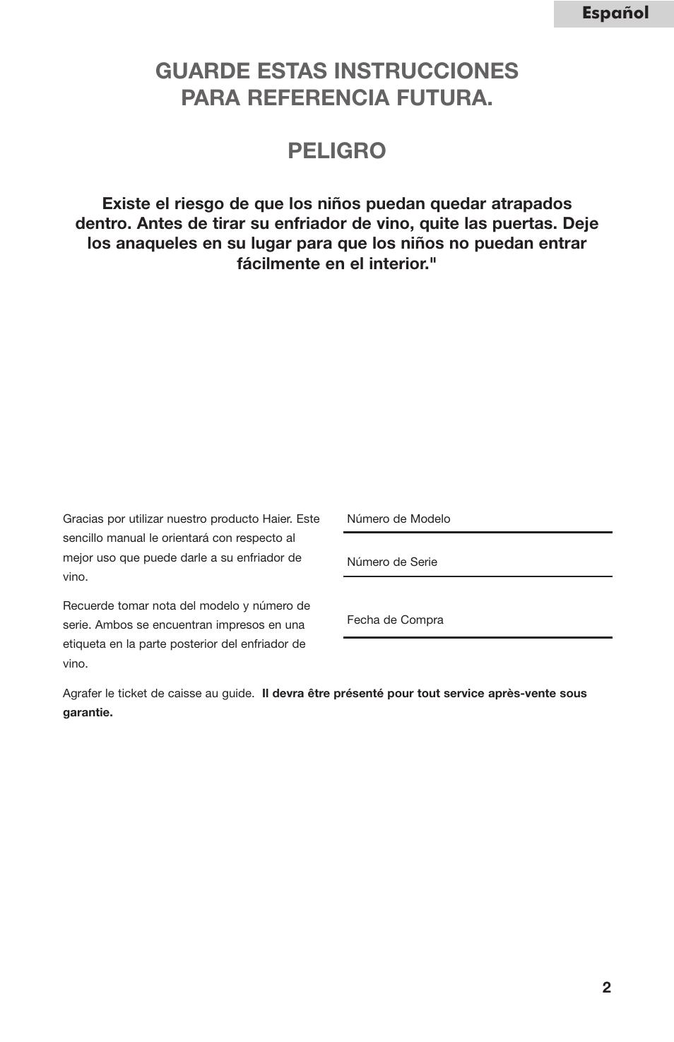 Español | haier HVC24B User Manual | Page 25 / 36