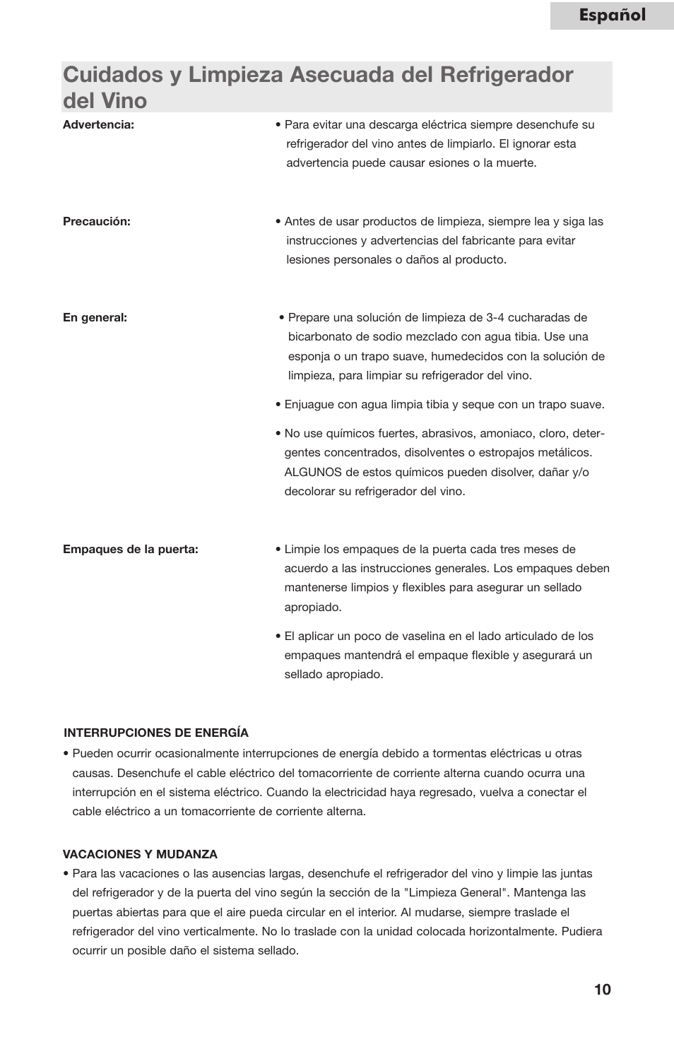 Español | haier HVC24B User Manual | Page 33 / 36