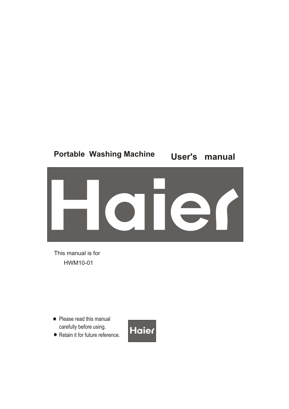 haier HWM10-01 User Manual | 11 pages