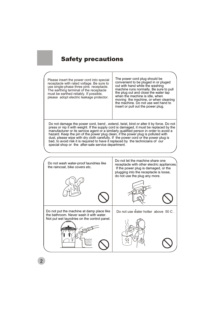 Safety precautions | haier HWM10-01 User Manual | Page 4 / 11