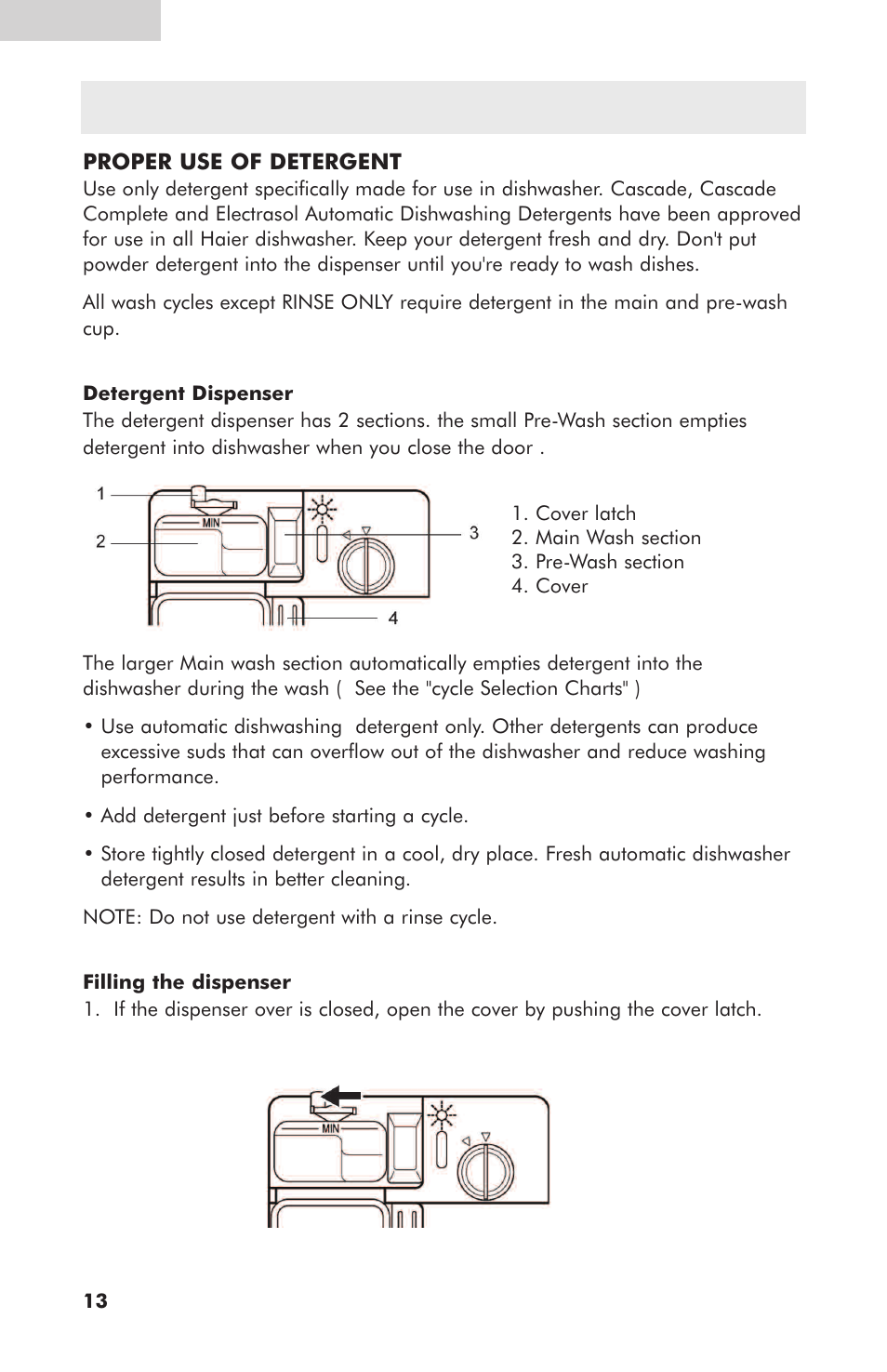 Dishwasher use | haier ESD401 User Manual | Page 14 / 34