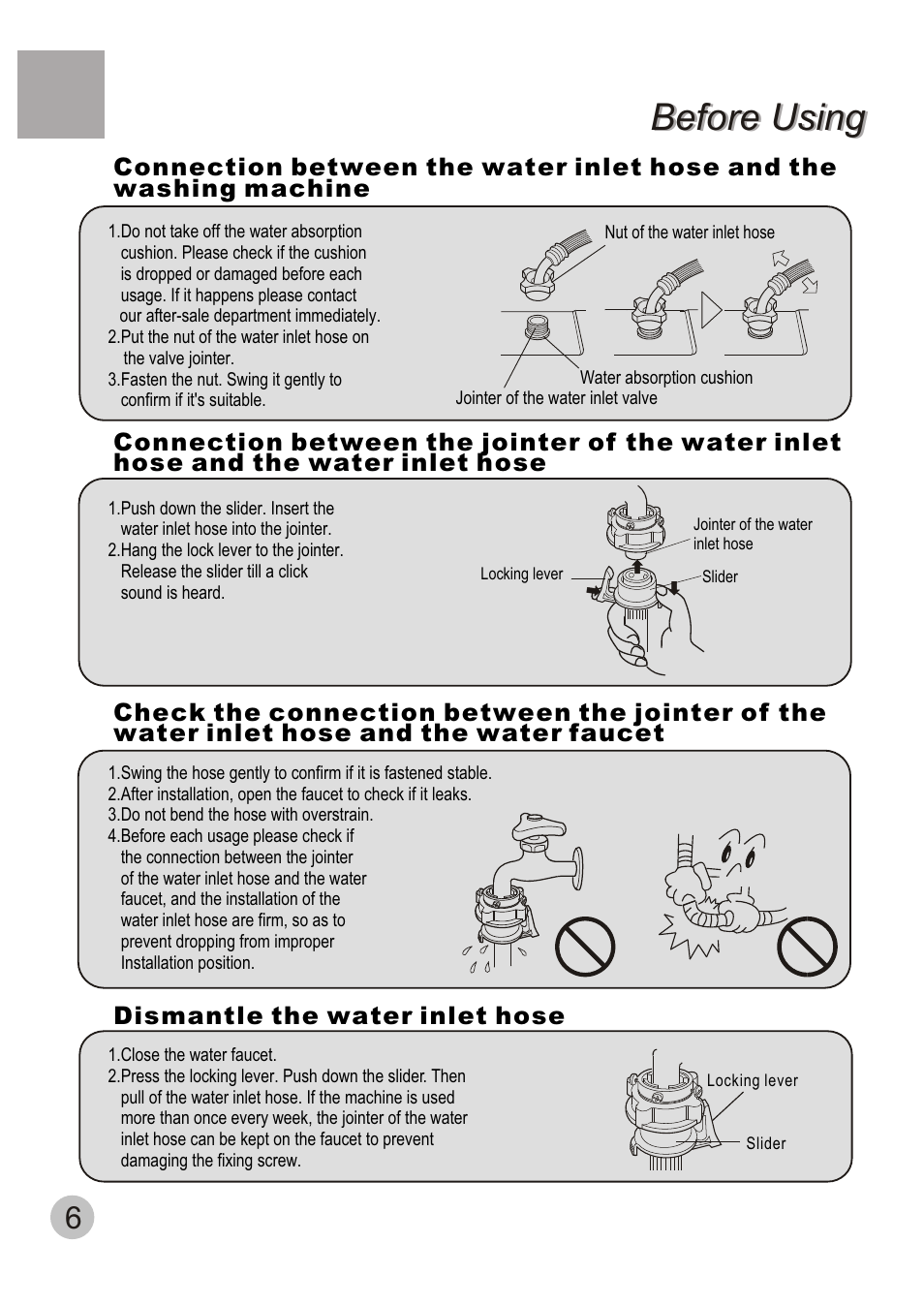 Before using | haier XQB50-20 User Manual | Page 8 / 20