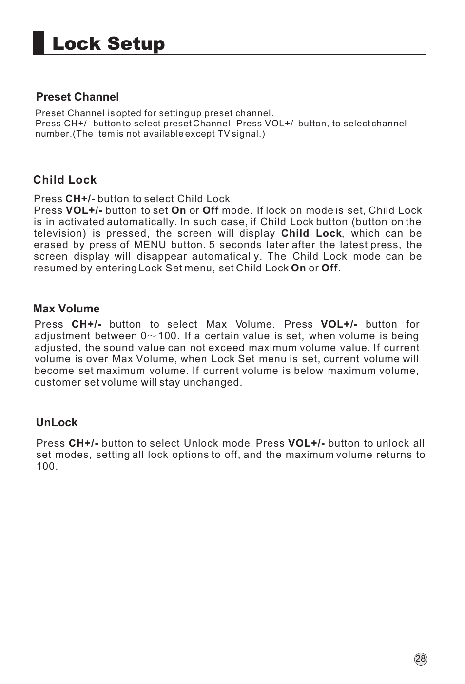 Lock setup | haier L32A18-AK User Manual | Page 31 / 50