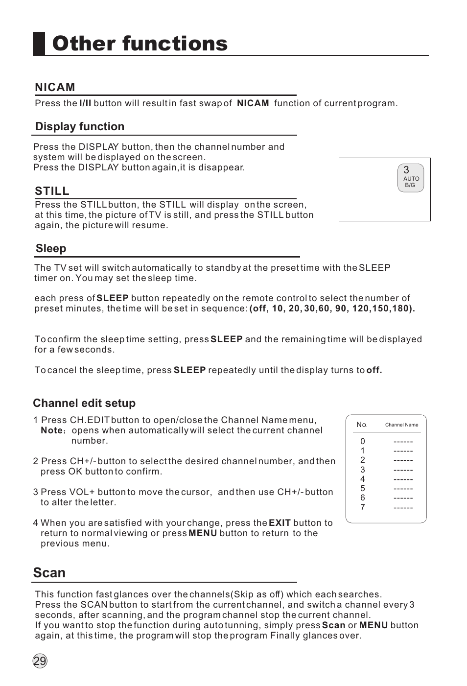 Other functions, Scan | haier L32A18-AK User Manual | Page 32 / 50
