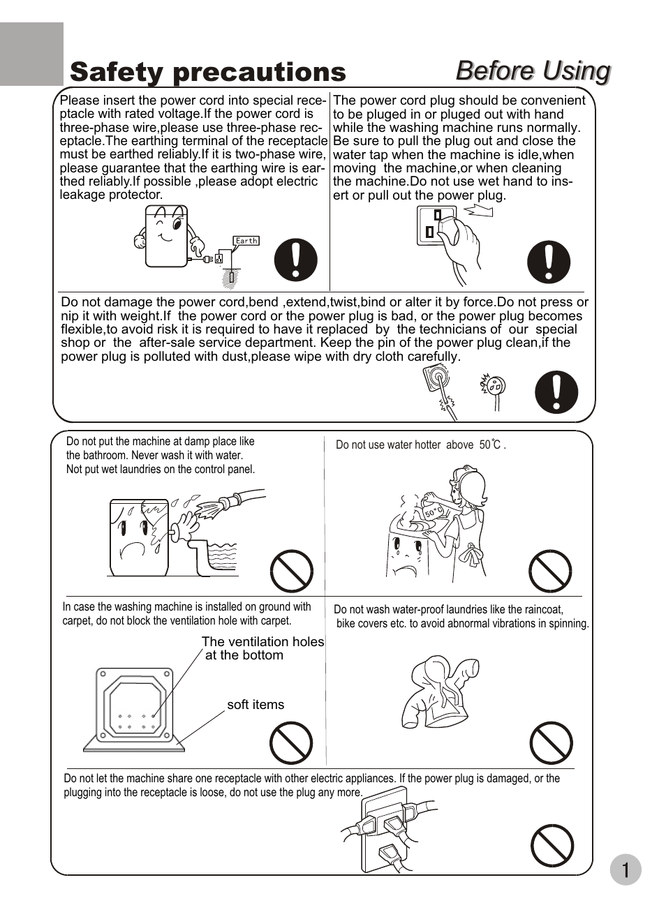 Before using, Before using safety precautions | haier XQB42-62 User Manual | Page 3 / 20