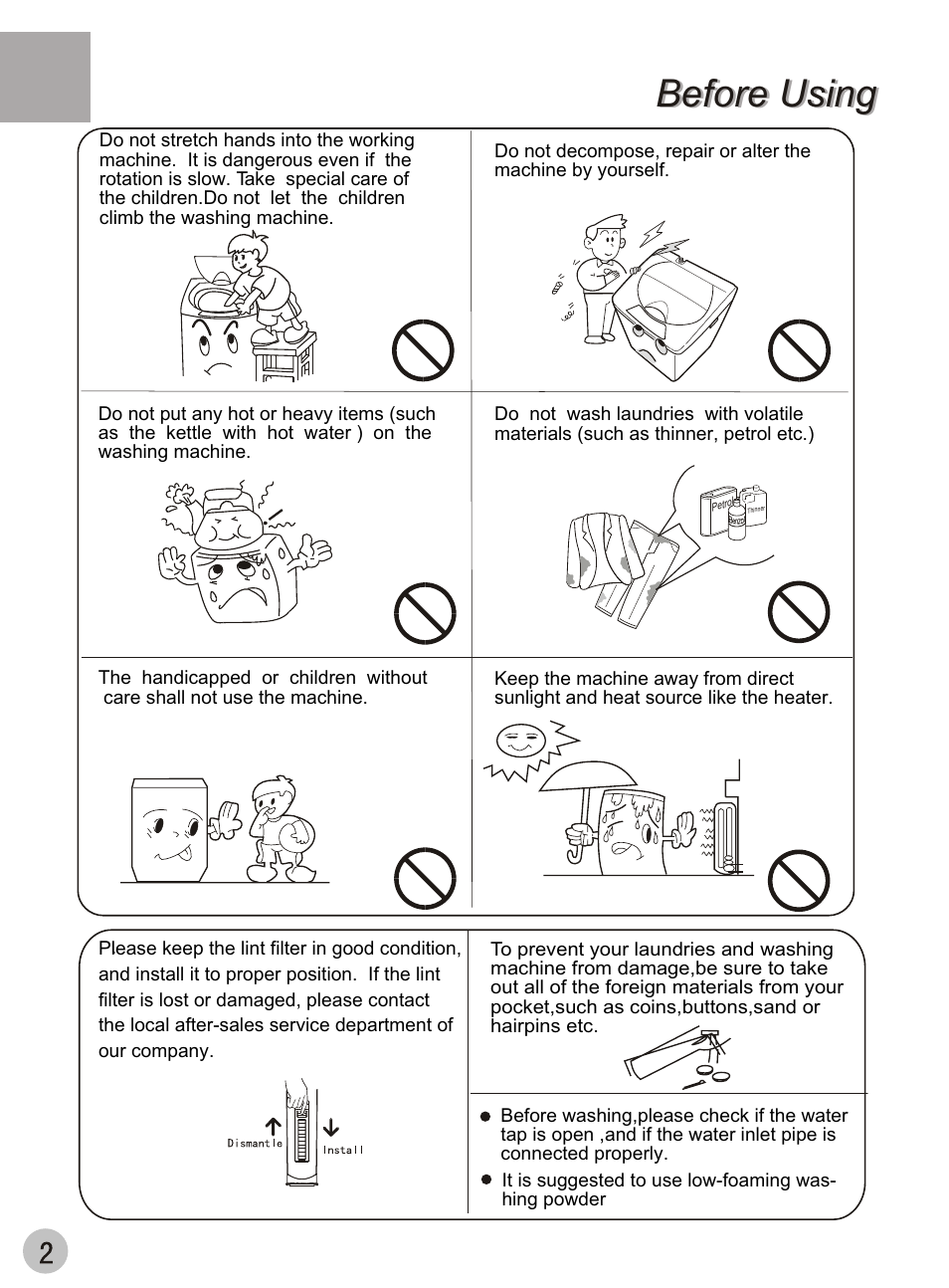 Before using | haier XQB42-62 User Manual | Page 4 / 20