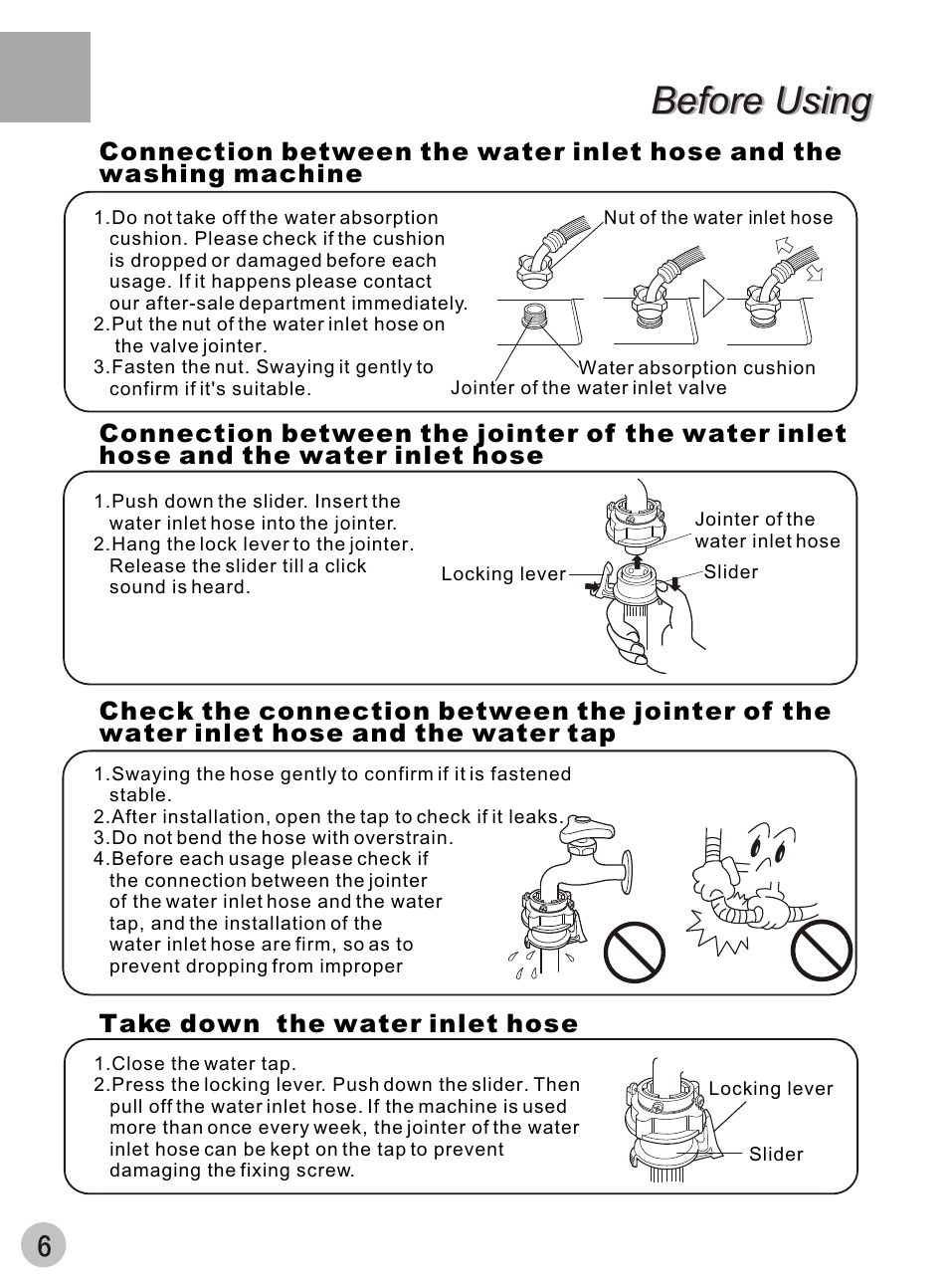 Before using | haier XQB42-62 User Manual | Page 8 / 20