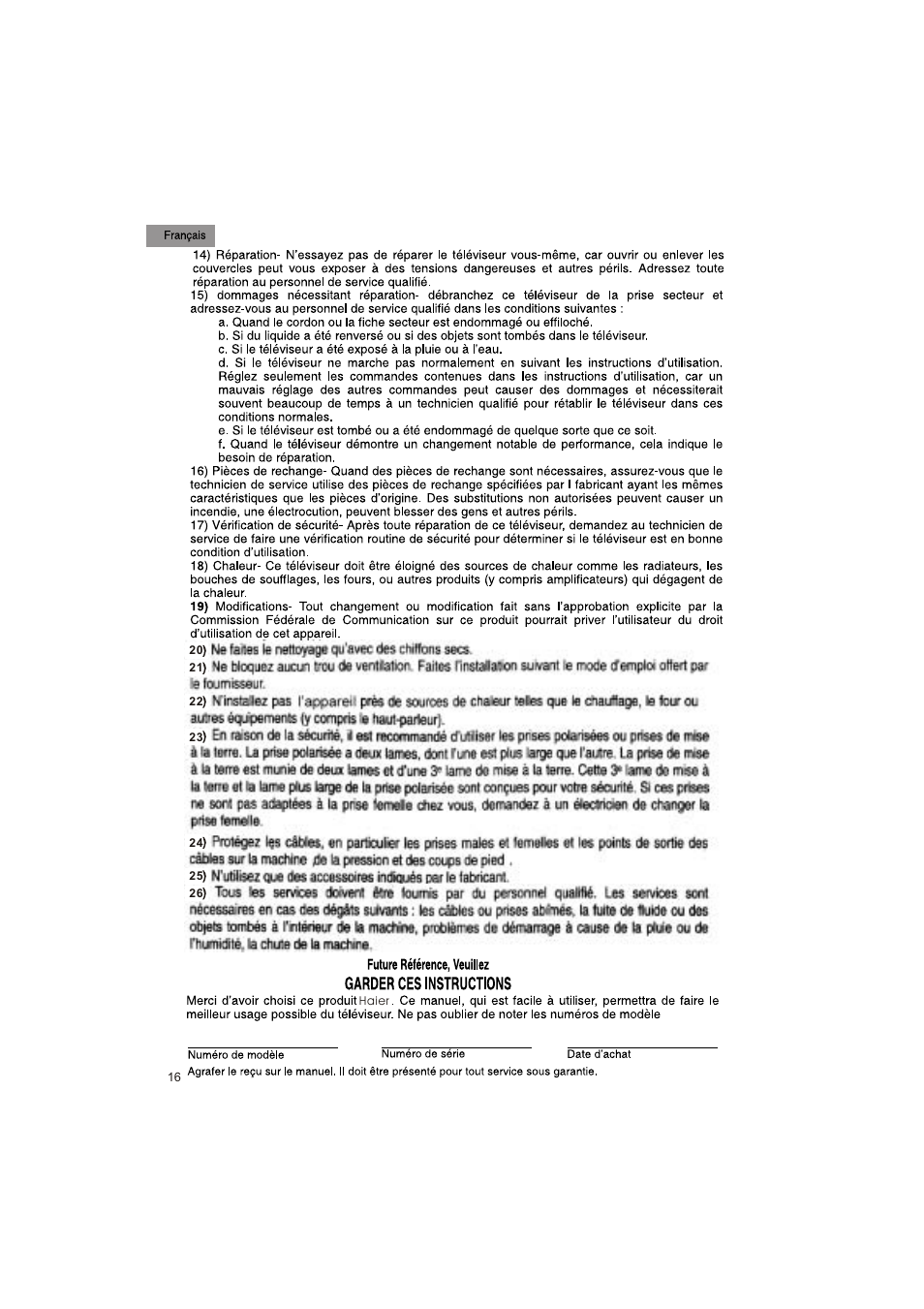 haier HTX25S31 User Manual | Page 17 / 41