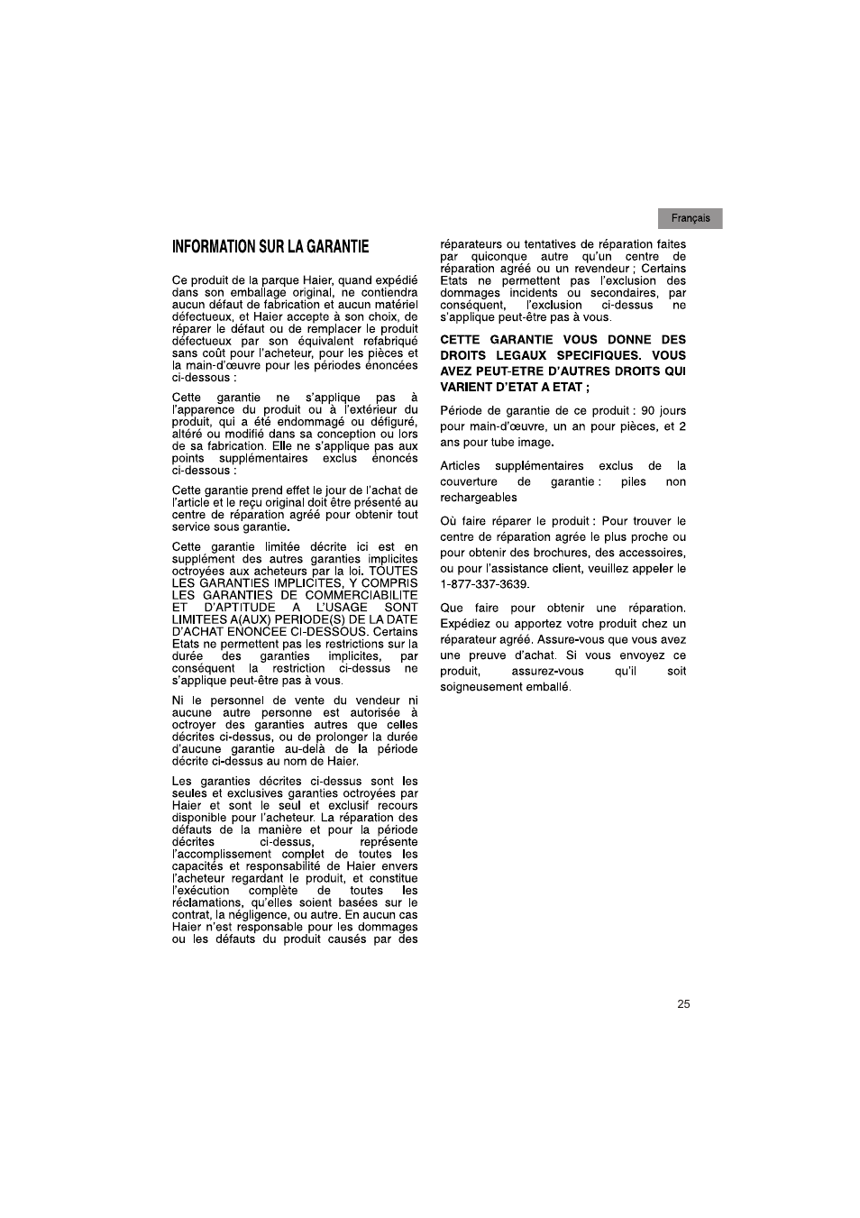 haier HTX25S31 User Manual | Page 26 / 41