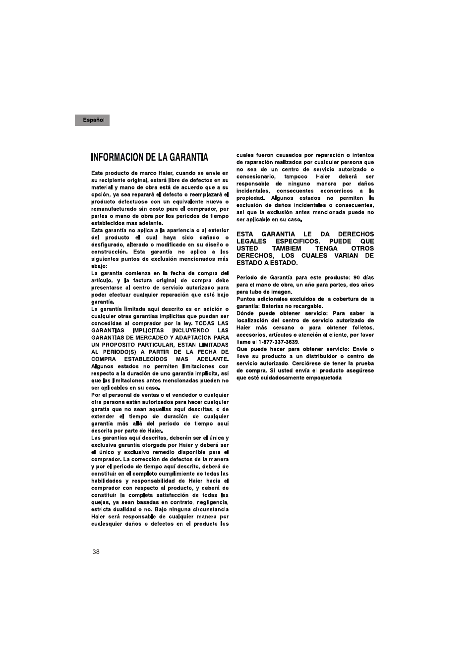 haier HTX25S31 User Manual | Page 39 / 41