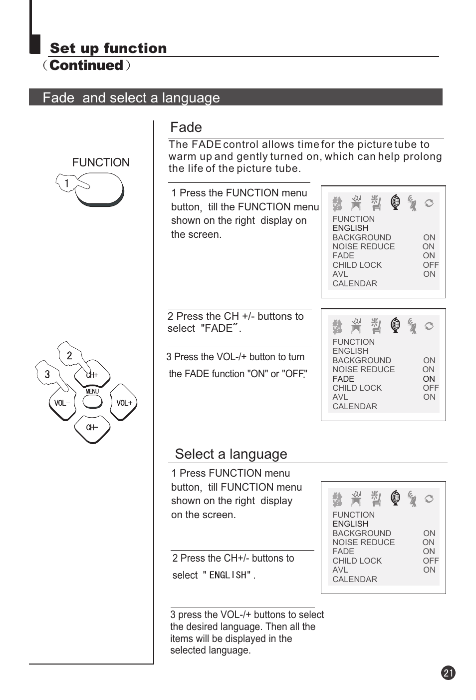 Select a language | haier 29F3A User Manual | Page 23 / 32