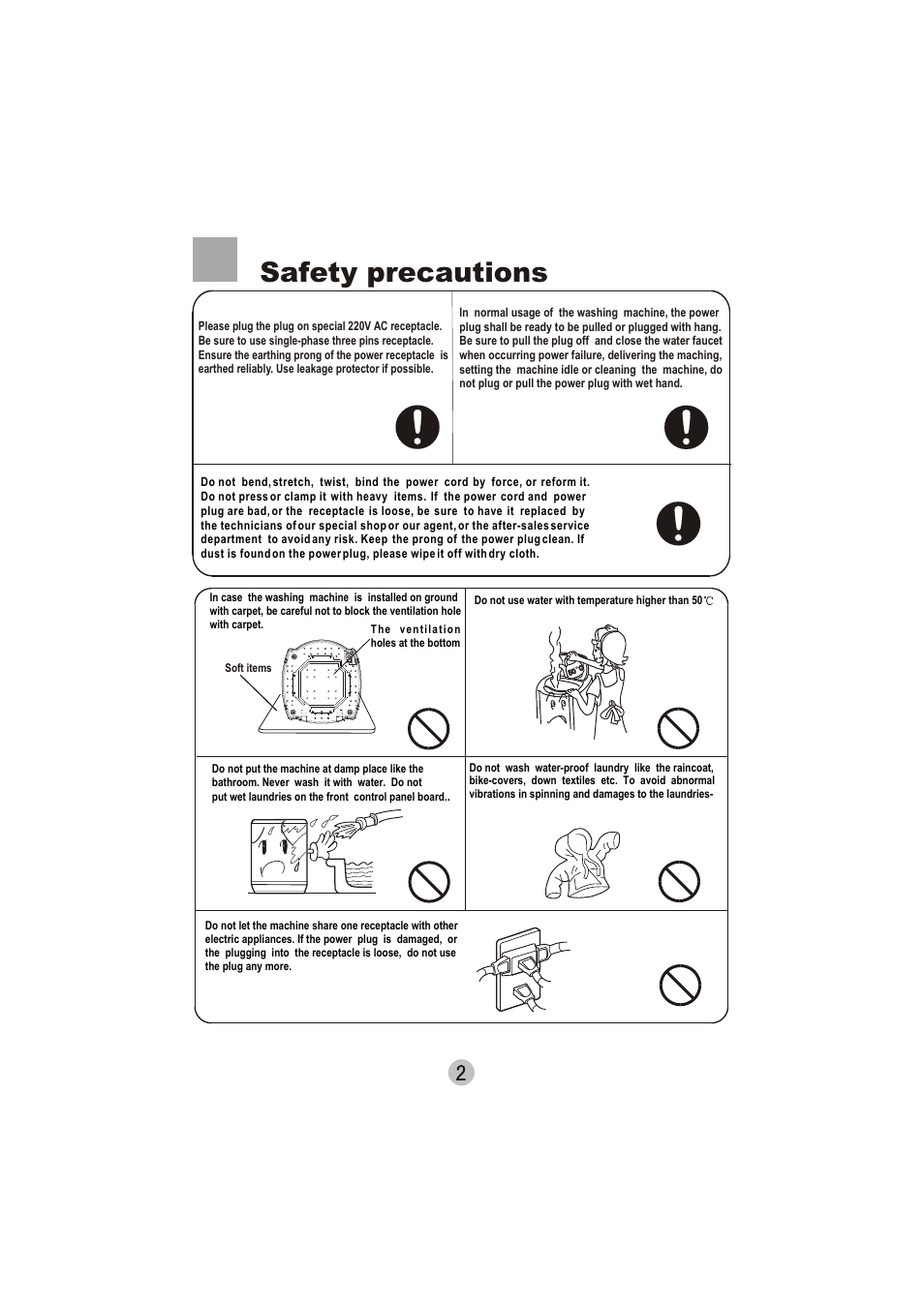 Safety precautions | haier XQS60-78H User Manual | Page 4 / 19