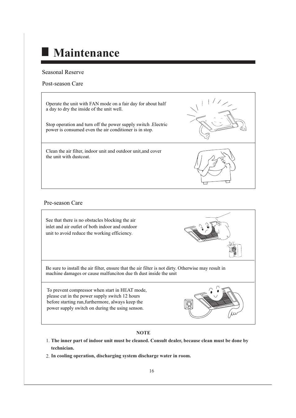 Maintenance | haier AB482XCAAA AB242XCAAA User Manual | Page 18 / 35