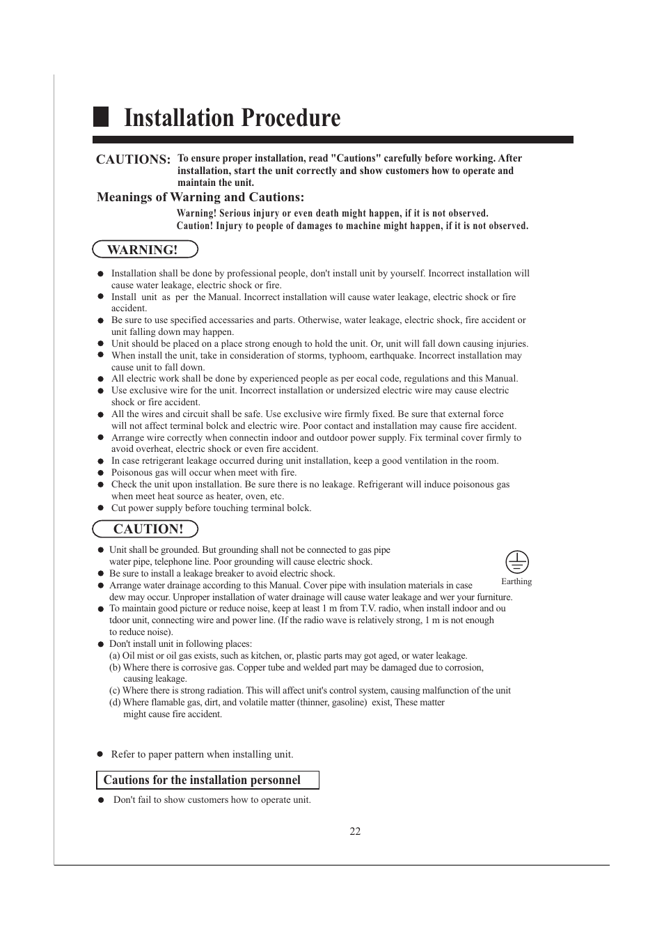 Installation procedure | haier AB482XCAAA AB242XCAAA User Manual | Page 24 / 35